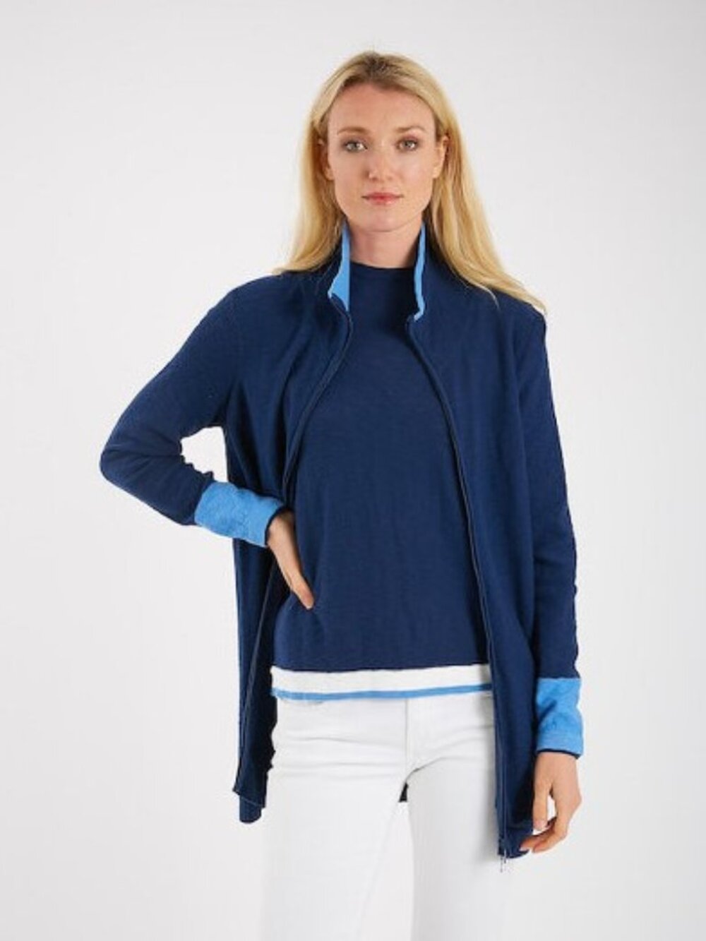 Cotton Slub Double Zip Jacket